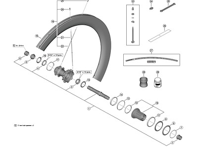Shimano Dura Ace eger 259mm lang til baghjul model WH-R9270-C60-HR-TL-R