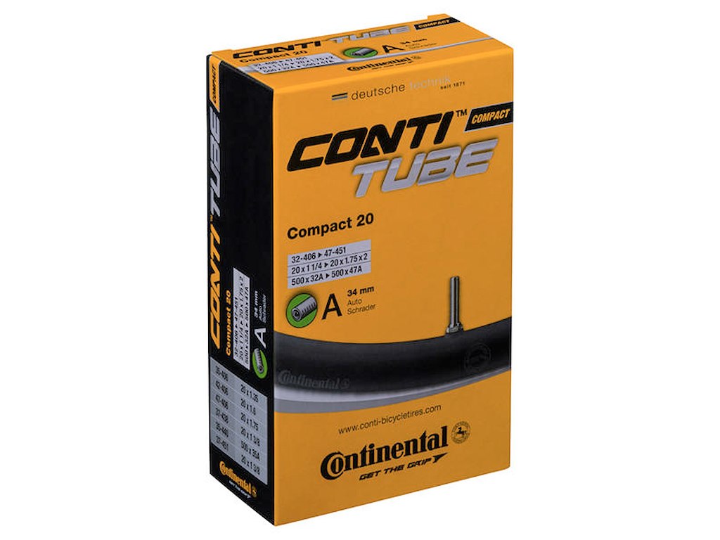 Continental Slange Compact 20x1,3-1,9 med 34 mm lang auto ventil