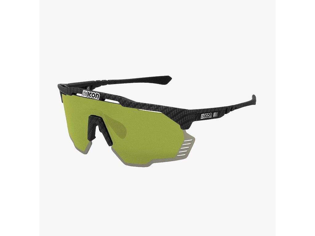 Scicon Aeroshade Kunken cykelbriller Matte Carbon Green Trail Scicon Aeroshade Kunken cykelbriller Matte Carbon Green Trail