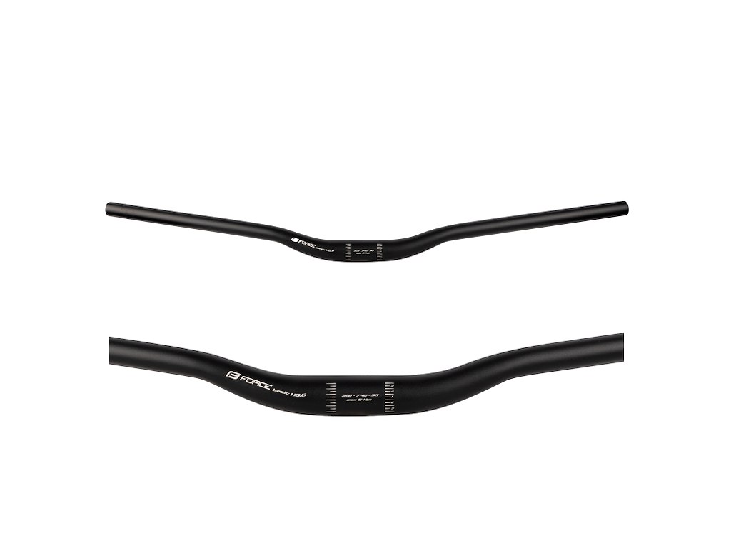 FORCE BASIC H6.6 styr MTB rised 31,8/740 mm aluminium mat sort