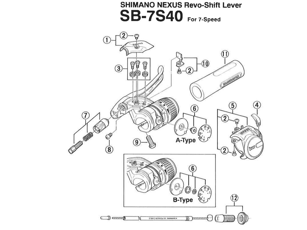 Shimano Nexus 7 indikator til revo greb unit a-til model SB-7S40