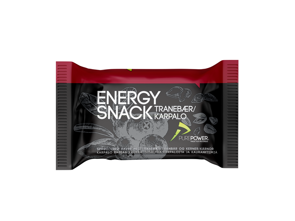 PurePower Energy Snack - Tranebær - 60 gram. 