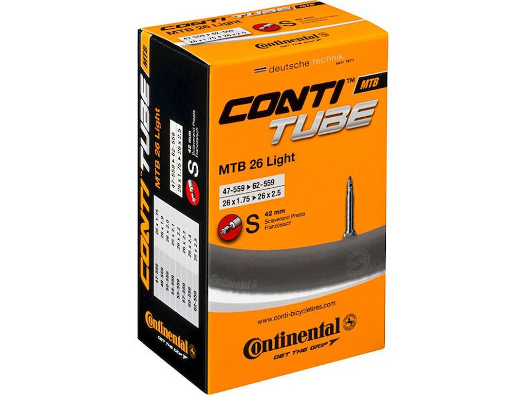 Continental 26 Letvægts Slange 47/62-559 med 42mm racer ventil"