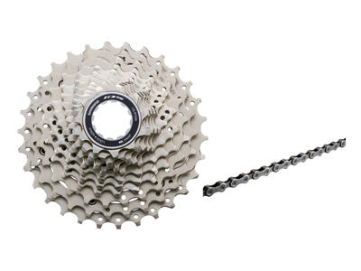 Shimano 105 kassette og kæde - 11 gear kassette 11-30 tands samt HG601 kæde