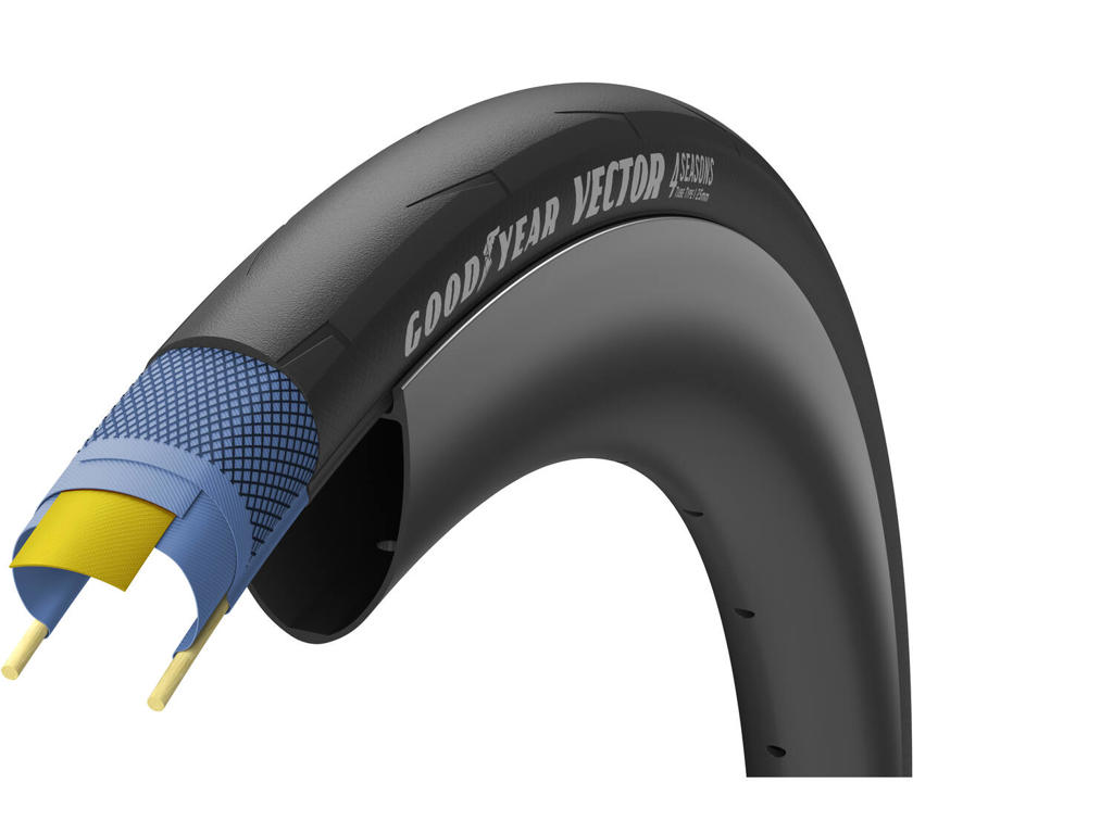 Goodyear Vector 4Seasons Tube - Foldedæk Road - 700x25c - Sort