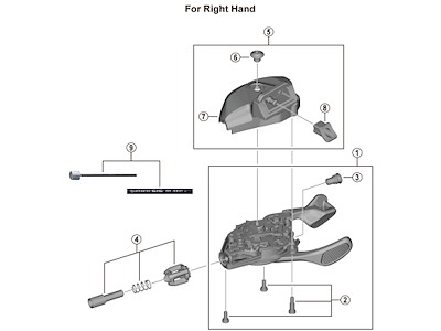 Shimano XT gearvælger enhed højre til skiftegreb model SL-M8130-I R11 R