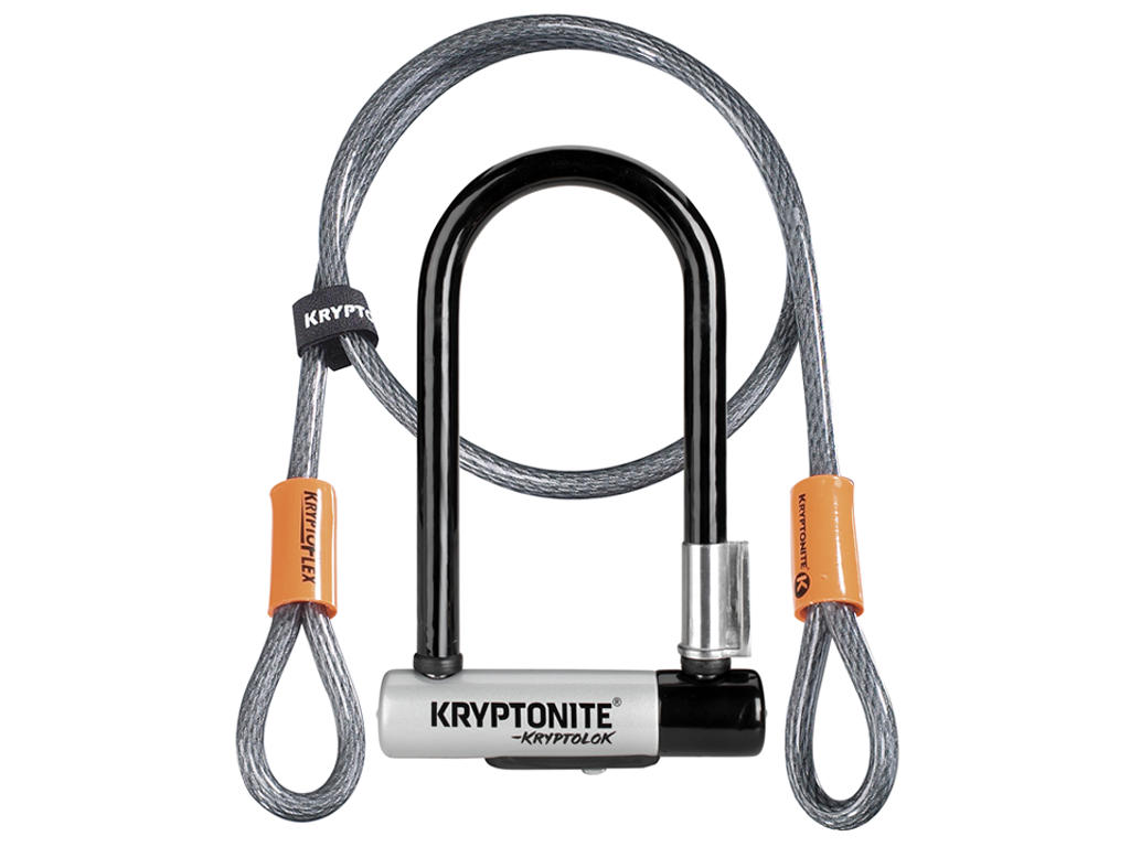 Kryptonite bøjlelås med wire - Kryptolok Mini 7 - U-Lock med Flex