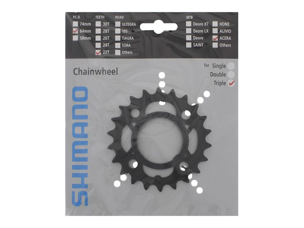 Shimano Acera - 22 tands klinge MTB - BCD64 - Sort - FC-M361