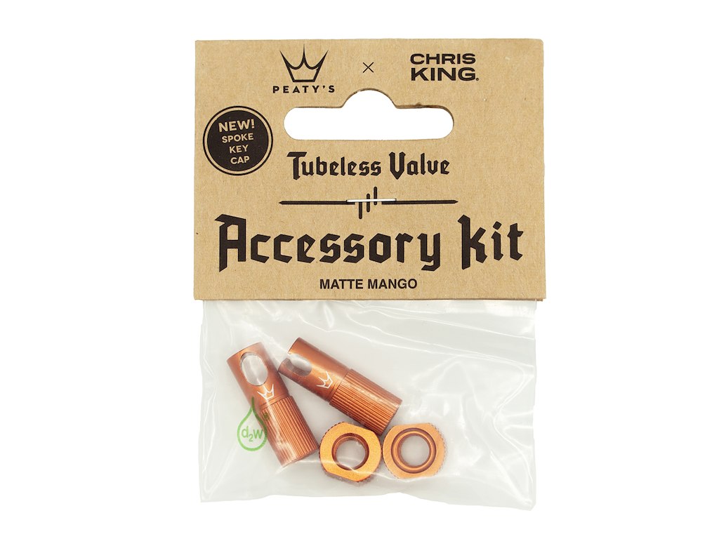 Peatys x ChrisKing Tubeless Ventil Kit Mango Peatys x ChrisKing Tubeless Ventil Kit Mango