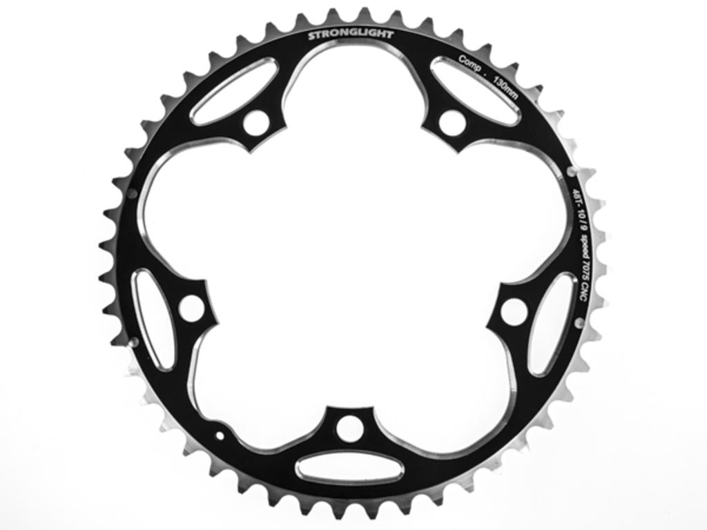 Stronglight klinge - 48 tands -  ø130 - 5 huller - Alu Sort