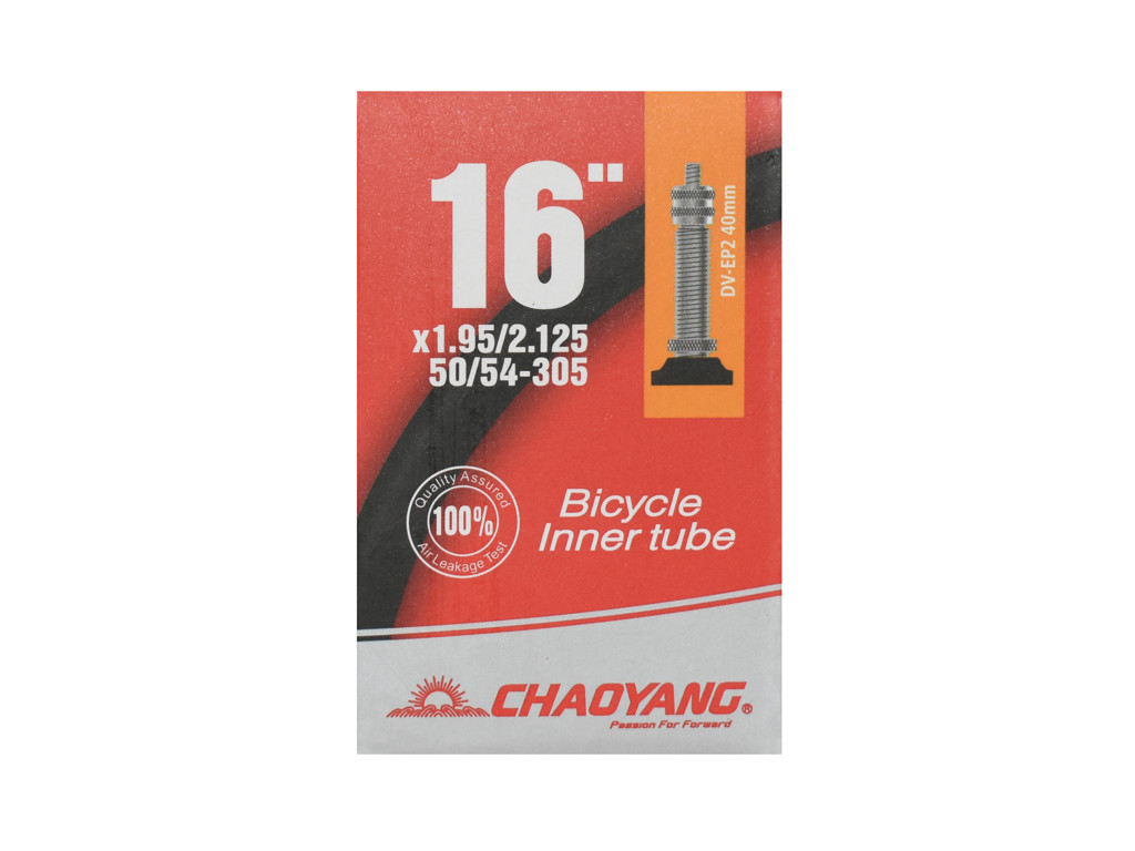 Chaoyang Slange 16 x 1.95-2.125 med 40mm lang Dunlop ventil