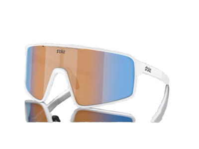Bliz P001 XL (42) - Cykelbriller - Coral/orange mirror blue lens  - Matte white