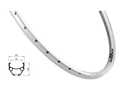 FORCE Classic fælg 28" (622x19) aluminium  32 eger huller - Fælgbremse - Sølv