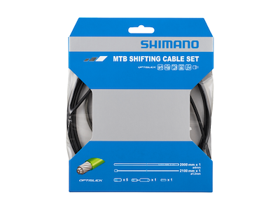 Shimano Optislick Gearkabel sæt MTB og Trekking cykler - Sort