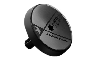 Token top cap sort med bolt og spacer