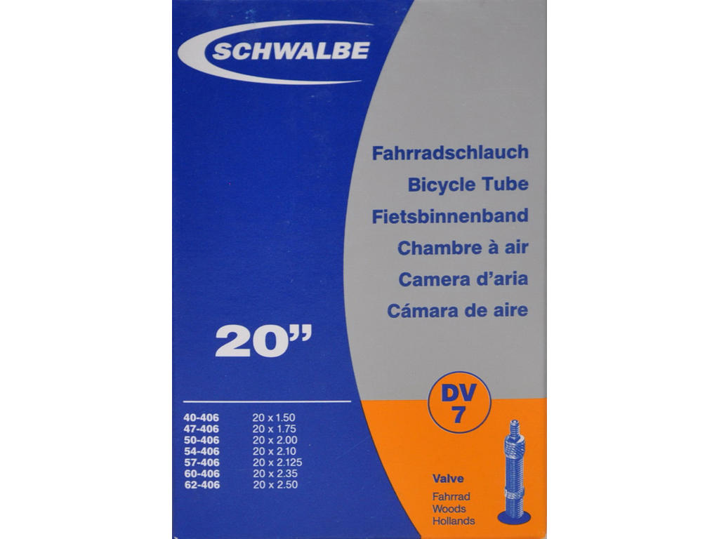 Schwalbe slange 20 x 1. 3/8 med 40mm lang Dunlop ventil DV7A