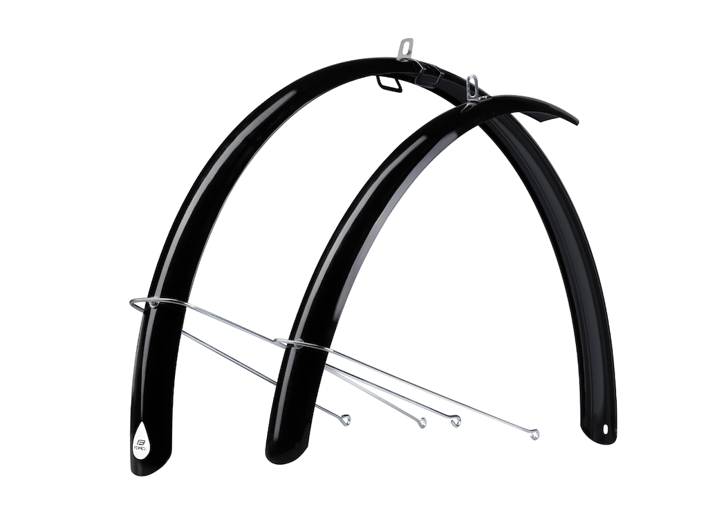 FORCE Aluflex Eco Skærmsæt 28" - Inkl Stiver - Sort