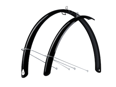 FORCE Aluflex Eco Skærmsæt 28" - Inkl Stiver - Sort