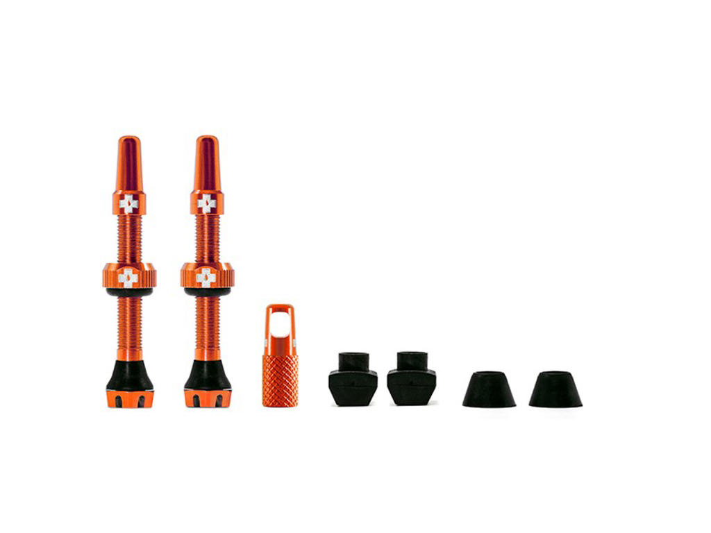 Muc-Off - Tubeless Ventiler - 44mm lange - Orange - 2 stk.