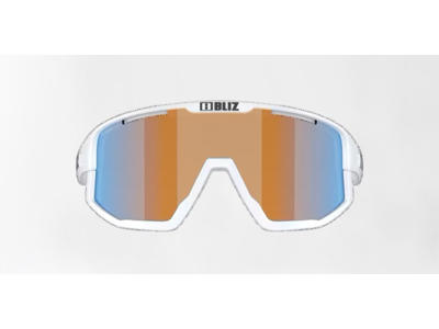 Bliz Fusion Small (25) - Cykelbriller - Coral/Orange Mirro Blue Lens - Mat Hvid