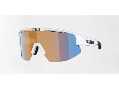 Bliz Matrix Medium (33) - Cykelbriller - Coral/Orange Mirror Blue Lens - Mat Hvid