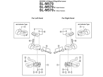 Shimano indikator unit højre 9 gear til SL-M570