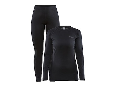 Craft Core Warm Baselayer Sæt Sort Dame (Størrelse: Large)