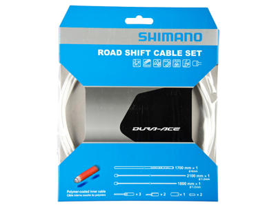 Shimano Dura Ace gearkabelsæt - Road Polymer - For-og bagskifter kabel komplet - Hvid