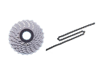 Shimano Claris/Sora kassette og kæde - 8 gear kassette 12-25 tands samt HG40 kæde (Bundle)