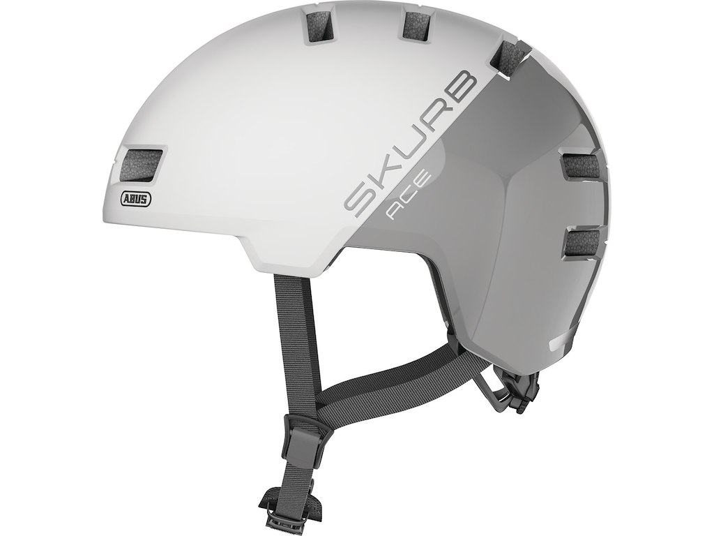Abus Skurb ACE Skalhjelm Silver White str.52-56 cm Abus Skurb ACE Skalhjelm Silver White str.52-56 cm
