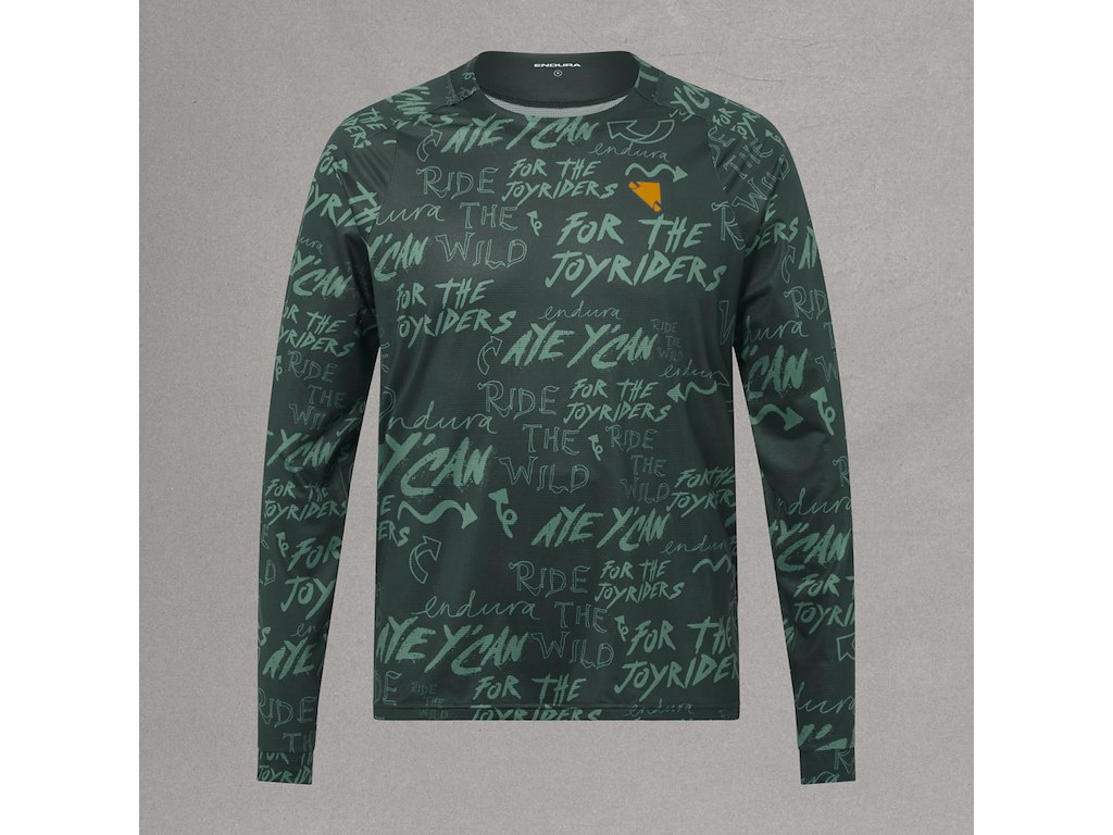 Endura Singletrack Printed Tee - Cykeltrøje - Lange ærmer - Carbon Grey - Str. M