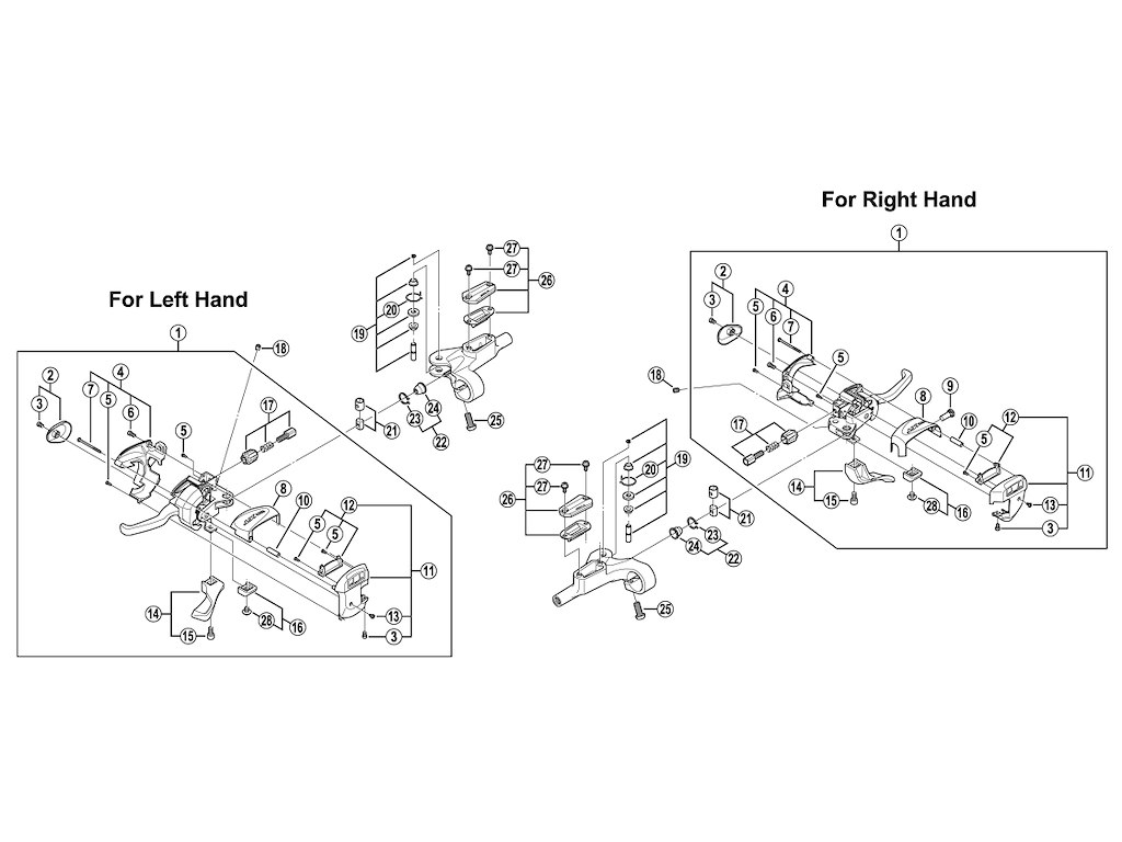 Shimano XT grebsbolt komplet venstre side til model ST-M765