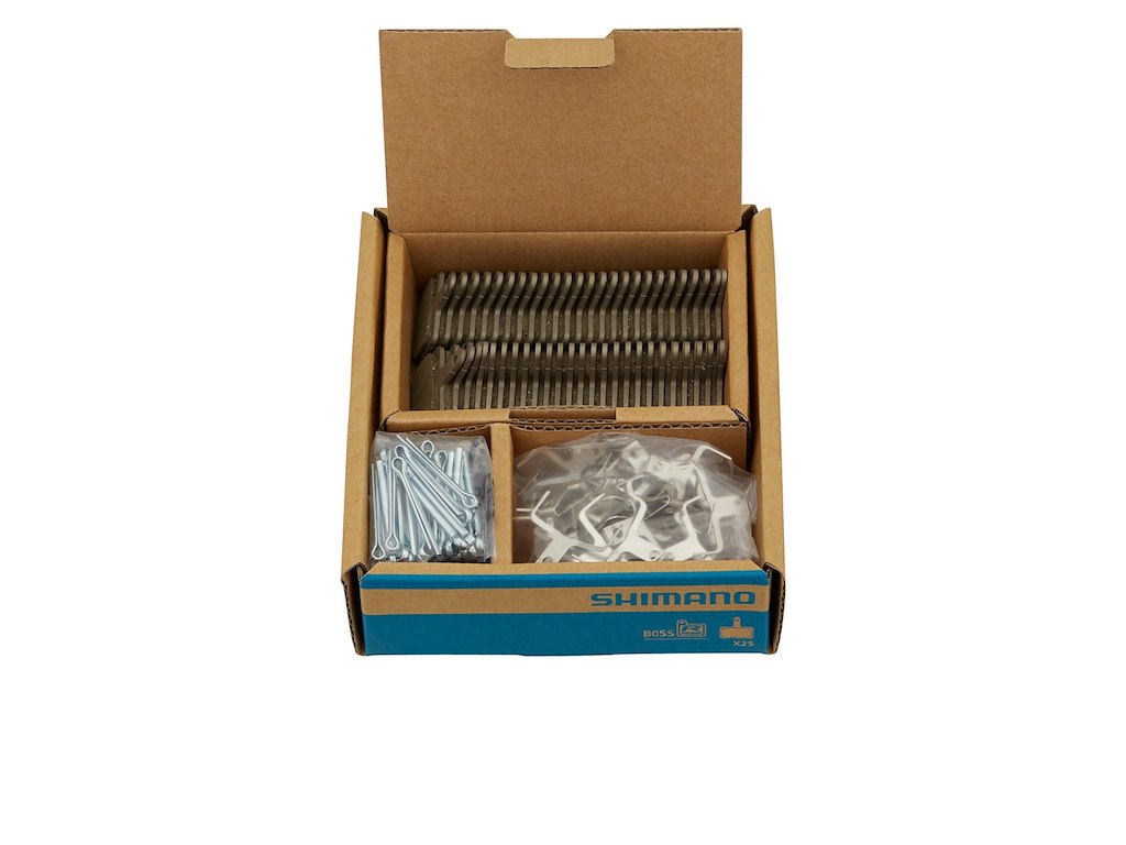 Shimano, bremseklodser disk DEORE, resin pad B05S Værkstedspakke med 25 stk