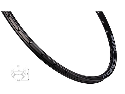 FORCE XC Basic fælg 27,5"(584x19) aluminium 32 eger huller - Skivebremse - Sort