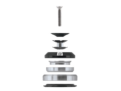 FORCE styrfittings tapered integreret 1 1/8''-1 1/2'' 36° - sort