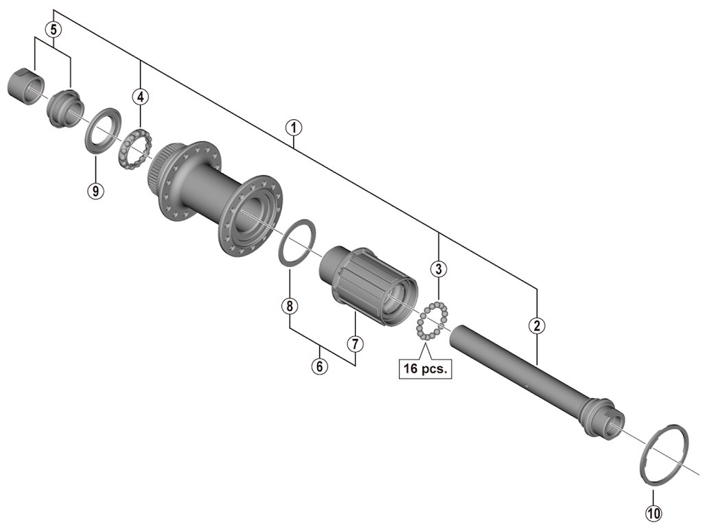 Shimano låsemøtrik og konus til nav model FH-RS470
