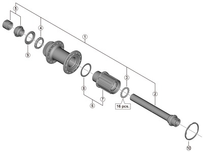 Shimano låsemøtrik og konus til nav model FH-RS470