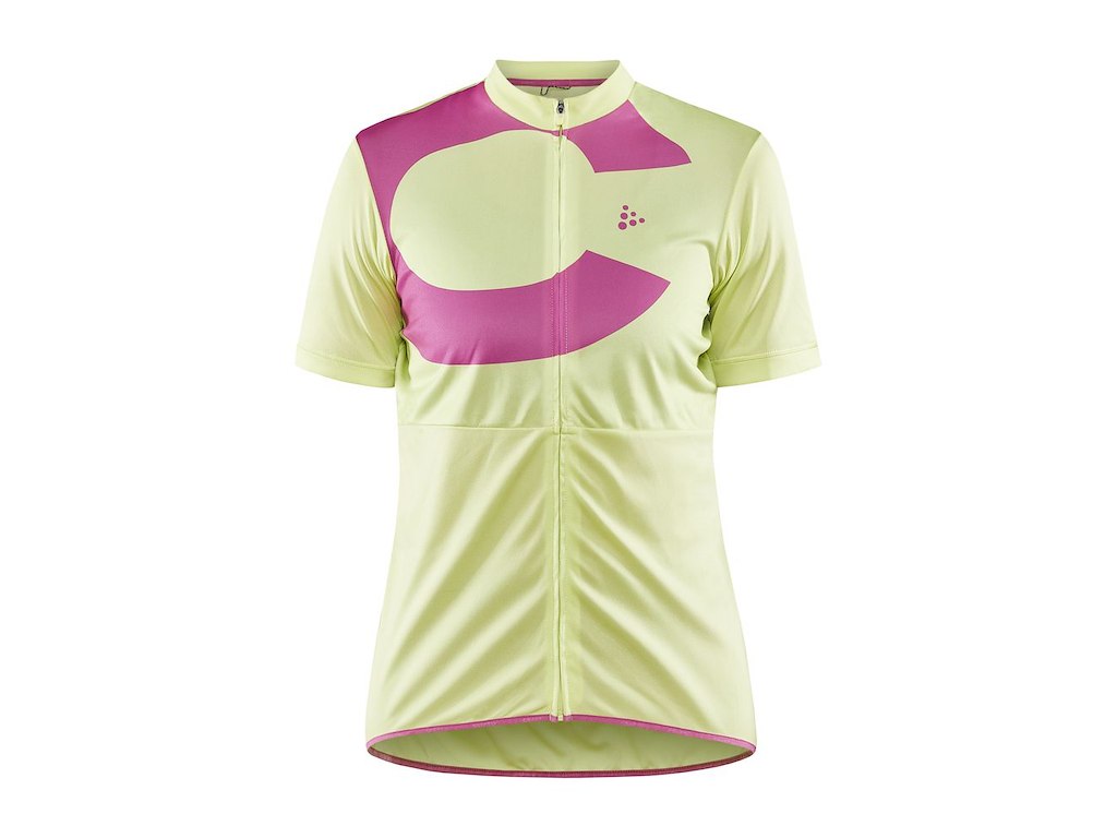 Craft Endur Logo Jersey - Korte ærmer - Dame - Gul/Pink - Str. 2XL