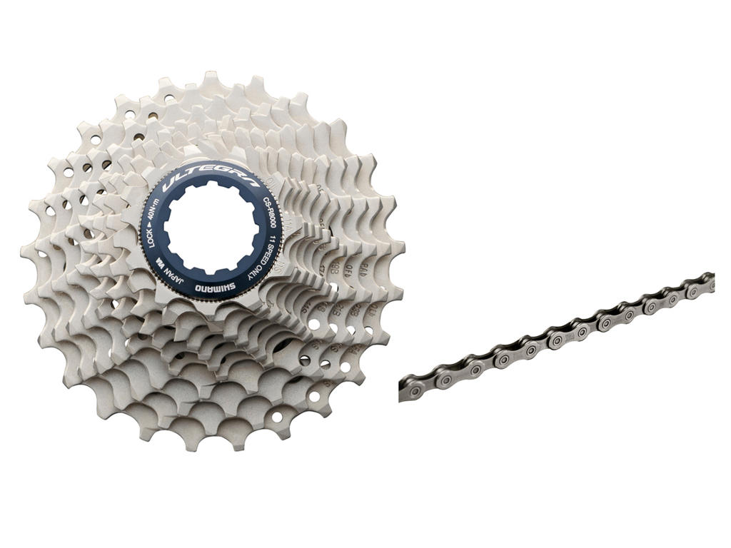 Shimano Ultegra kassette og kæde - 11 gear kassette 11/14-25/34 tands - Inkl. HG701 kæde