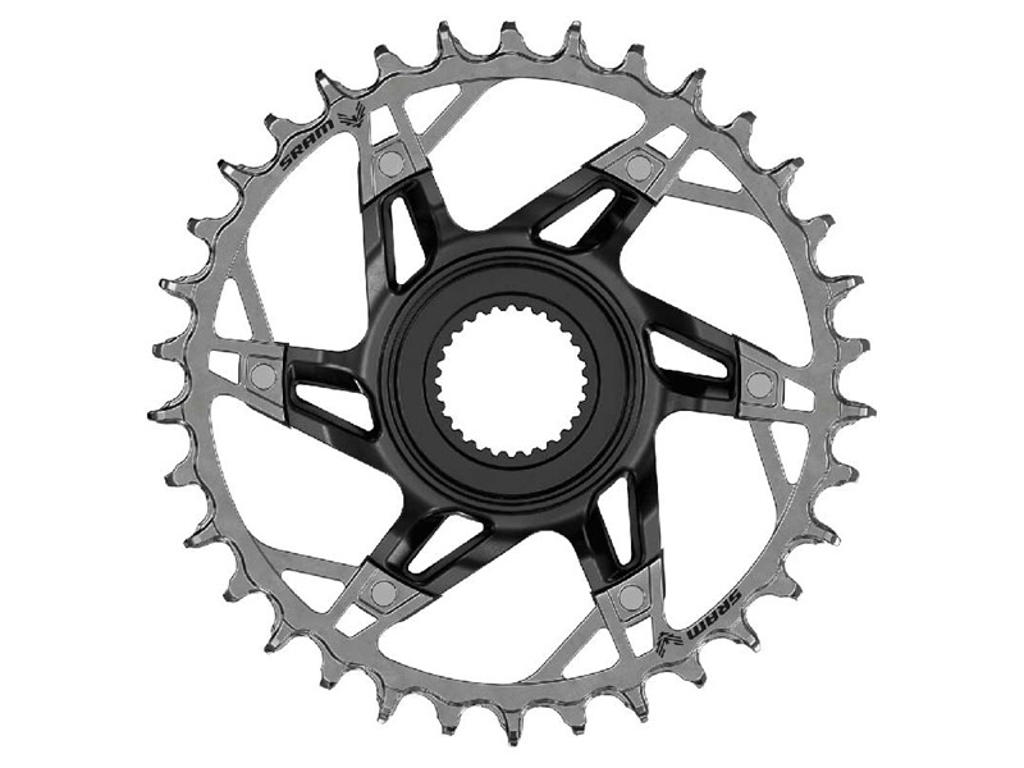 Sram XX T-Type Eagle klinge - Bosch Gen. 4  - Direct Mount - 12 Speed - 36T - Sort/Sølv