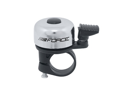 FORCE Mini ringeklokke stål/plastik 22,2mm sølv