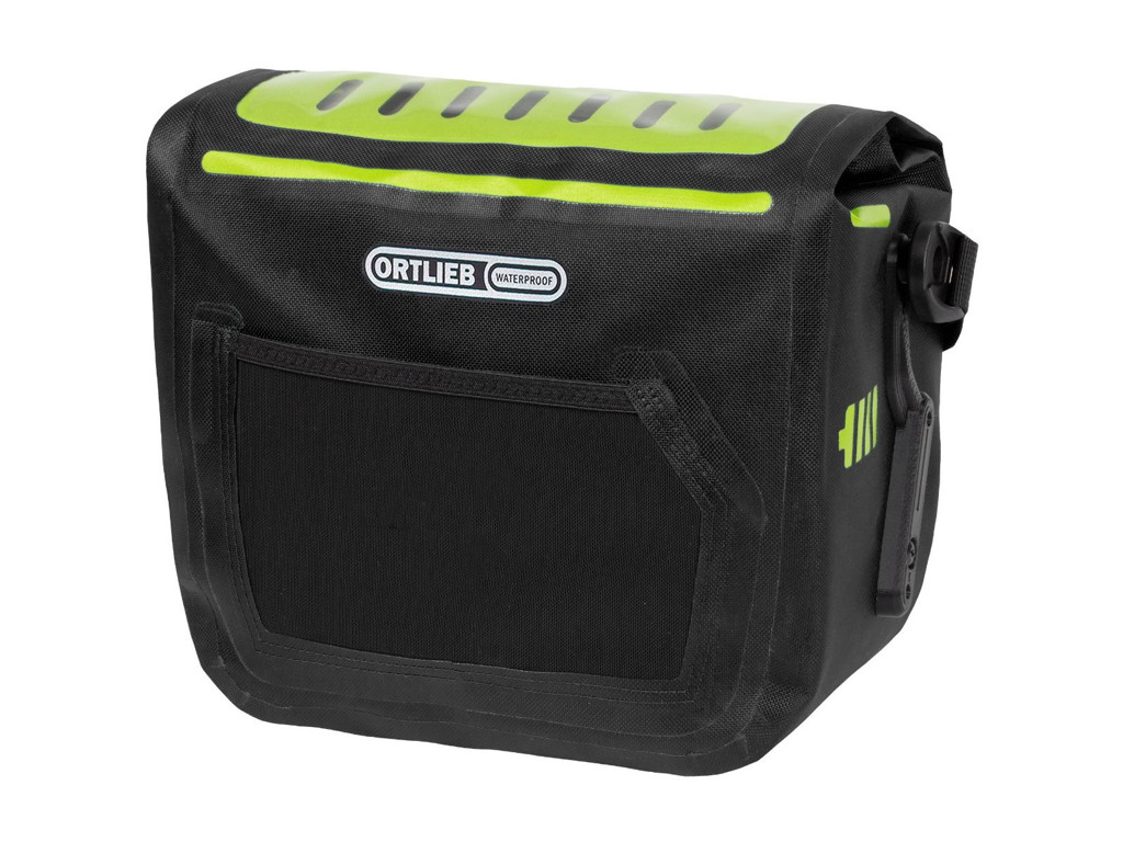 Ortlieb E-Glow - Taske med lys  - monteres på styret - 7 Liter - Sort