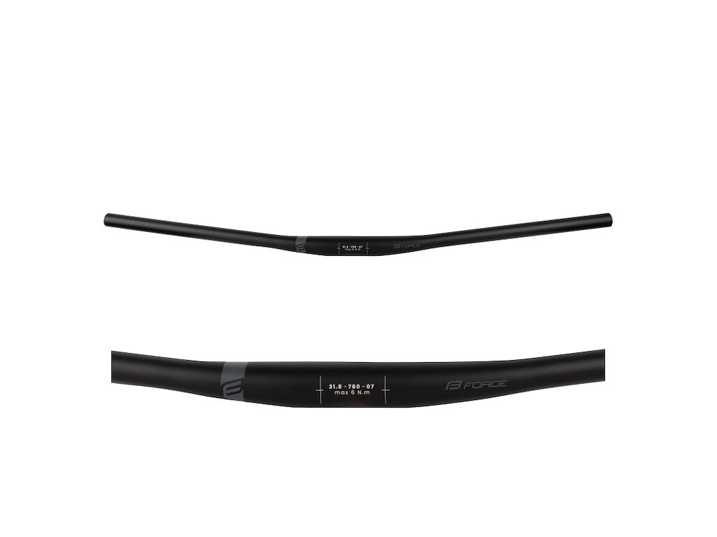 FORCE TEAM styr MTB flat 31,8/780 mm aluminium mat sort