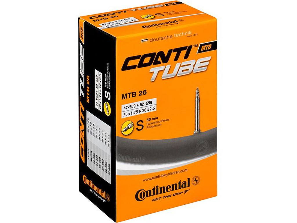 Continental 26 Slange 47/62-559 med 60mm racer ventil"