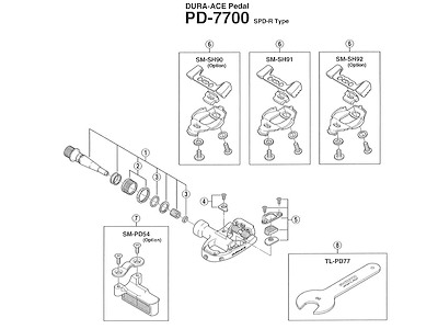 Shimano friktionsgummi enhed for pedaler PD-7700