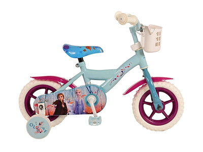 Volare Disney Frozen 2 Børnecykel - 10" med støttehjul  - Blå/Lilla 