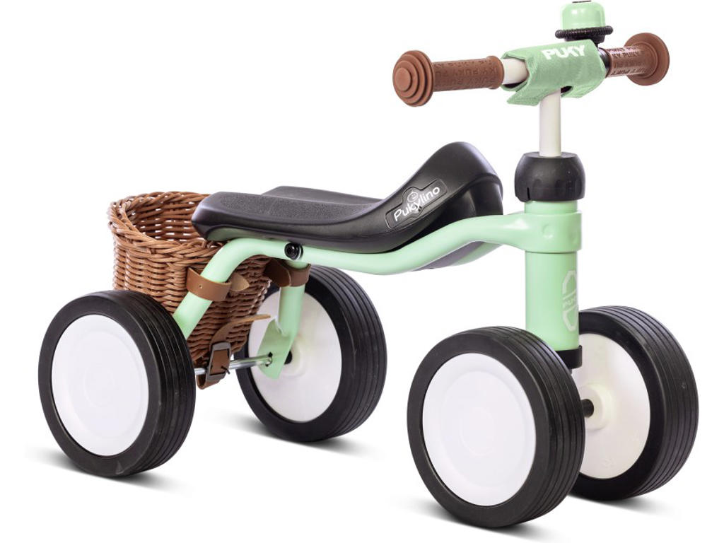 Puky Pukylino - Løbecykel fra 1 år/75 cm  - Inkl Kurv og Ringklokke- Pastel Grøn