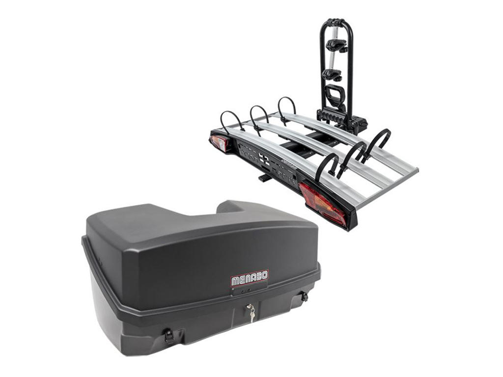 Menabo - Cykelholder til 3 cykler - inkl. Bagageboks 300L - Bundle