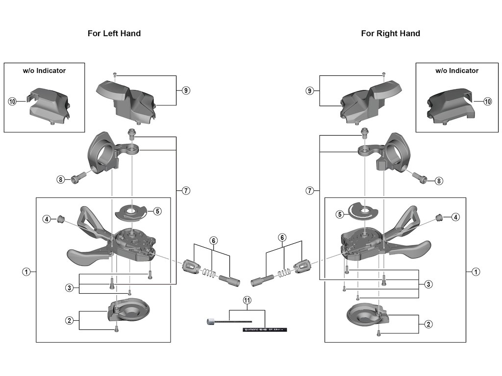 Shimano Deore dæksel højre og skrue til skiftegreb model SL-M6000