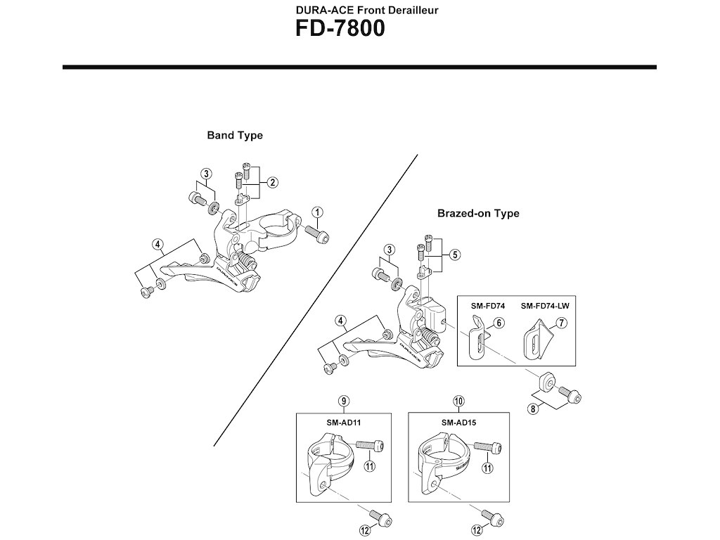 Shimano Dura Ace spændebånd 31,8mm til forskifter FD-7800